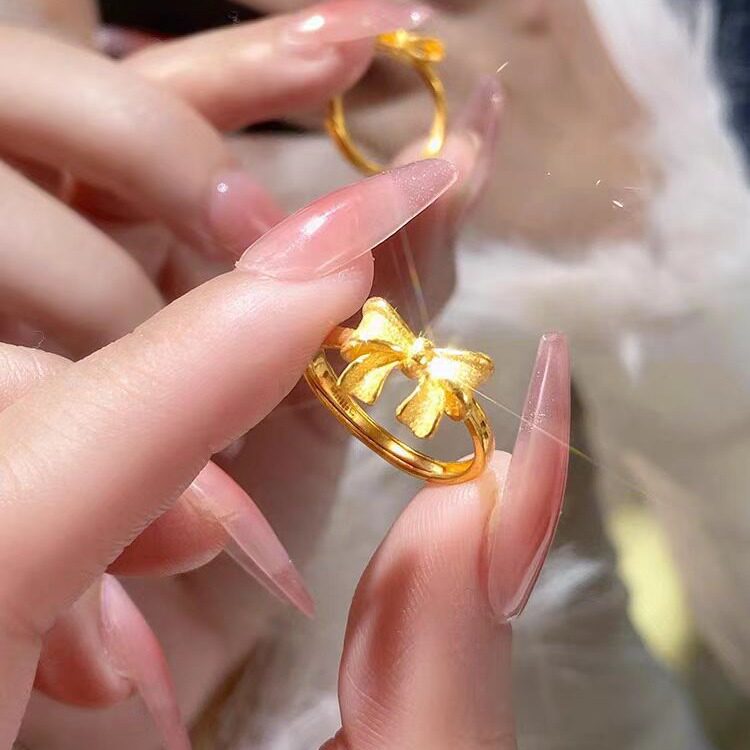 新款蝴蝶结戒指 金店同款在逃公主系列活口指环女款百搭气质手饰