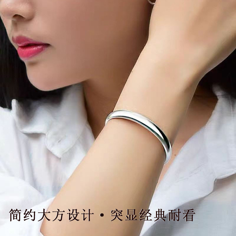 光面素圈贵妃手镯女简约时尚潮流开口手环送女朋友高级感轻奢礼物