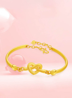 金色爱心同心结手链女时尚设计轻