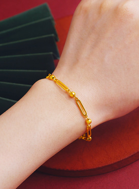 新品仿金项链男女百搭有球必应吊坠项链几何手链饰品时尚复古风