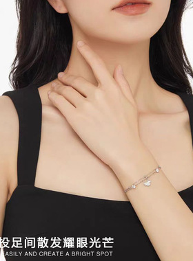 银杏叶手链女小清新轻奢双层设计高级感百搭手饰送闺蜜女朋友礼物