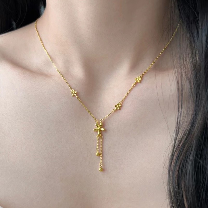 黄金色小花雏菊项链锁骨链套链金