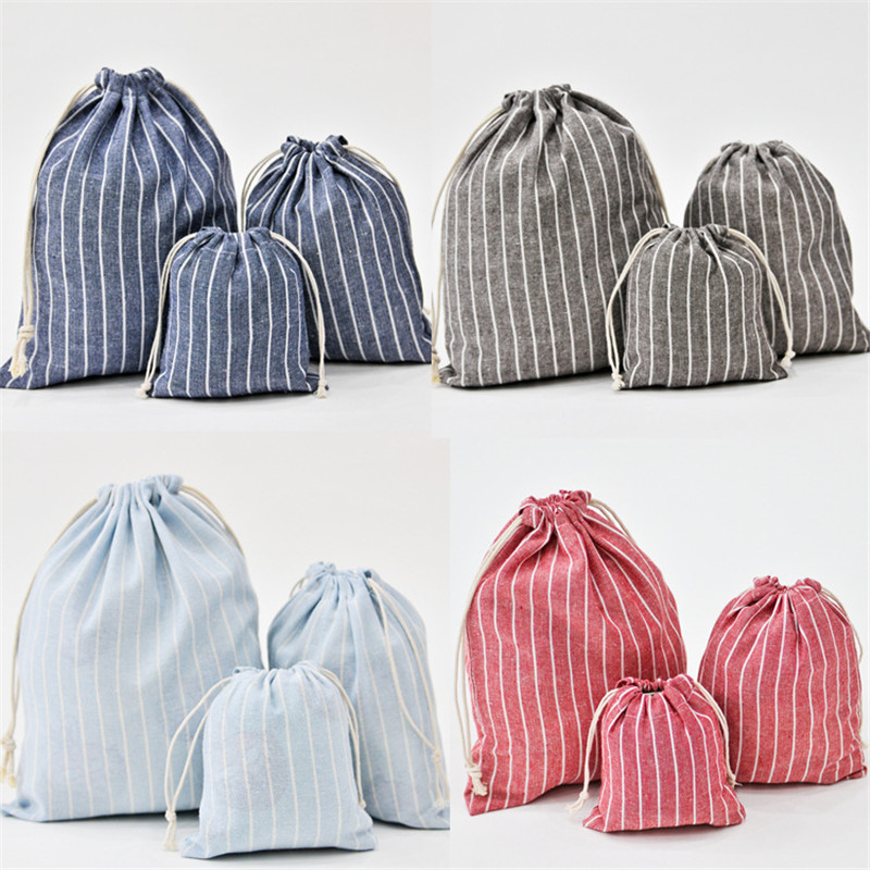 retro women cotton drawstring shopping bag fashion eco reus
