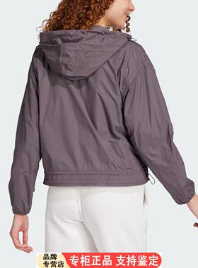 Adidas/Adidas官方正品轻肤感系列新款女灰紫色风衣外套JF3403
