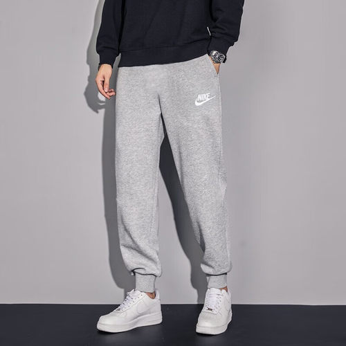 Nike/耐克运动裤纯棉灰色长裤针织男裤薄款束脚裤新款休闲卫裤