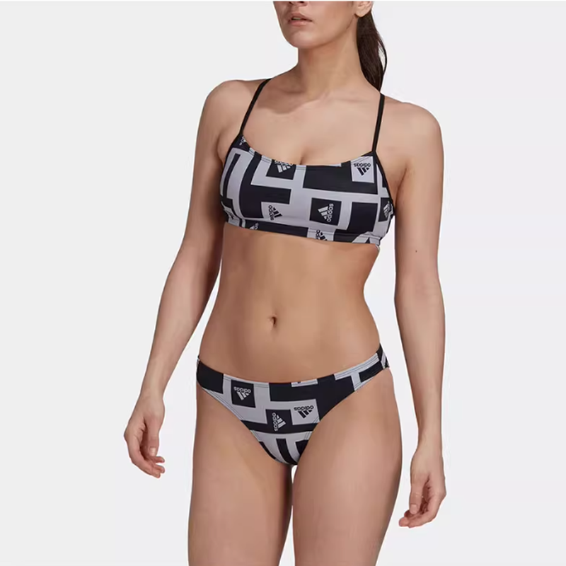 Adidas/阿迪达斯官方正品BARS AOP游泳沙滩女子运动套装HD0880
