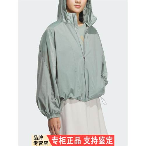 Adidas/阿迪达斯正品新款女士经典户外梭织连帽夹克外套JZ1657