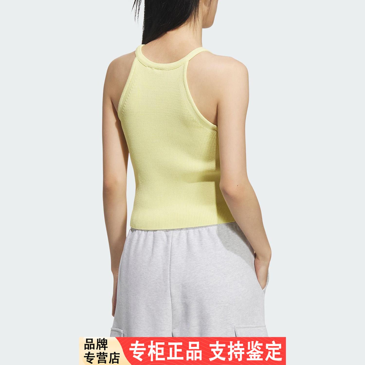 Adidas/阿迪达斯官方正品三叶草女士修身运动无袖背心T恤KE3817