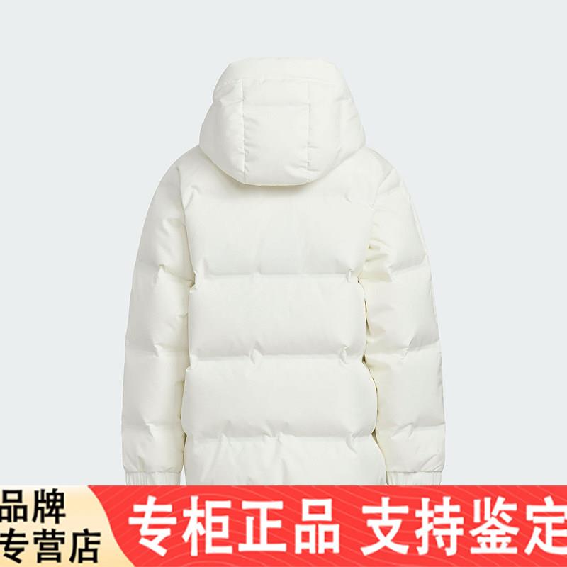 阿迪达斯童装25冬季新款男女大童三叶草厚款鸭绒运动羽绒服KF4952