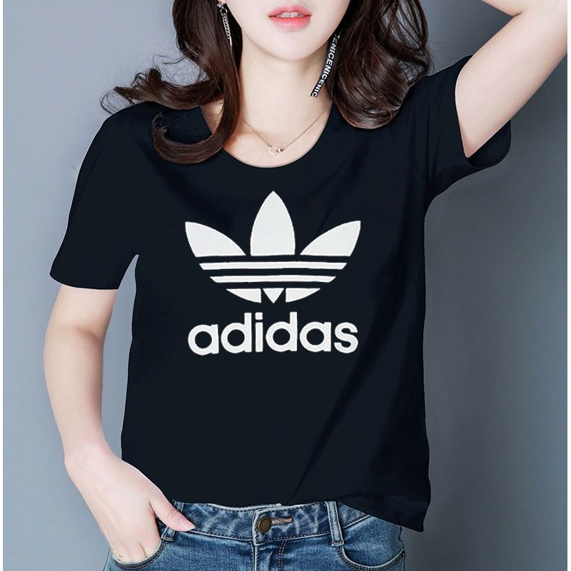 Adidas三叶草短袖t恤女 新款跑步训练健身运动休闲透气纯棉体恤