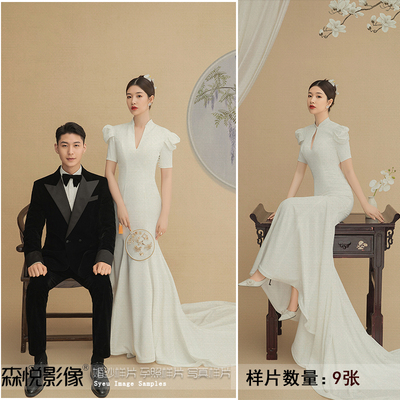 影楼室内主题古典婚纱照工笔画样片客样照S80