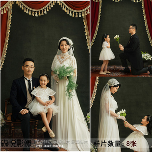 2022影楼中式白纱全家福家庭照亲子照样片客样S507
