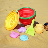 儿童海边沙滩玩具宝宝海滩户外挖沙铲子便携折叠桶戏水男女孩玩具