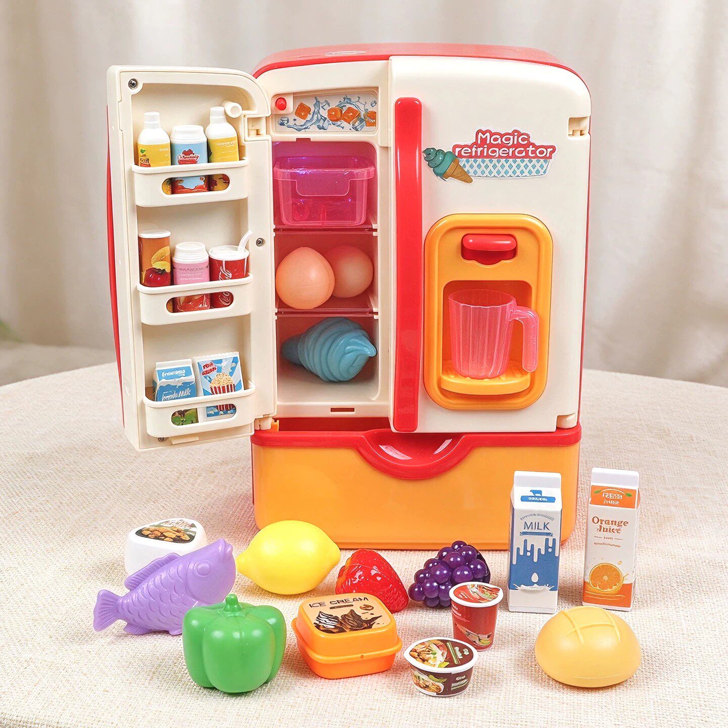 儿童过家家仿真冰箱食物玩具