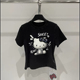欧货新款 T恤女洋气上衣 Kitty猫咪印花俏皮短袖 美式 趣味卡通Hello