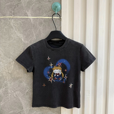 欧货2026夏季新款小众美少女战士蝴蝶结印花甜酷辣妹短袖T恤上衣