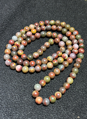 天然四川盐源玛瑙带皮包浆四圈手链项链女款锁骨链颈链毛衣链配饰