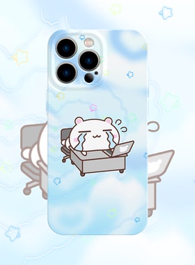 可爱哭泣小猫手机壳适用iPhone17promax苹果16菲林13小清新14小米15蓝色oppo华为mate70荣耀P80红米vivox200