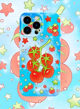 千禧风小番茄手机壳适用iPhone17promax苹果16菲林13西红柿14小米15蓝色oppo华为mate70荣耀P80红米vivox200s