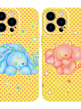 适用iPhone17promax苹果16手机壳15情侣14兔子13千禧12华为mate70荣耀Pura80小米vivox300一加opporeno11黄色