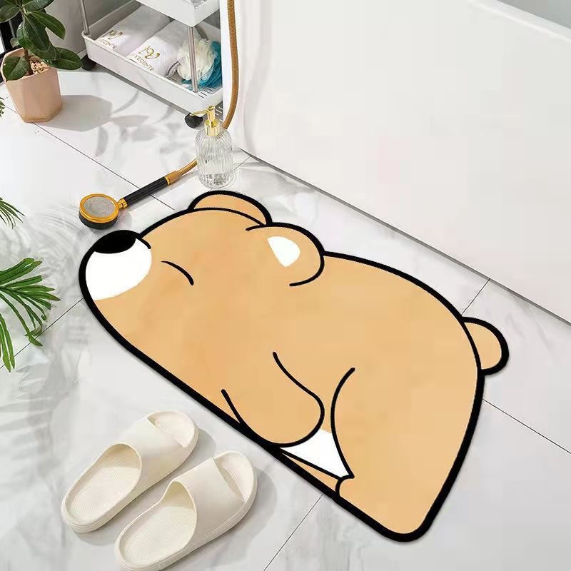 卡通动物科技布地毯异形地垫家用浴室卫生间厕所门口吸水速干