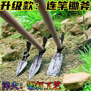 正品锻打挖笋专用锄头农用开荒挖地挖树根木柄汽车连杆多功能锄斧