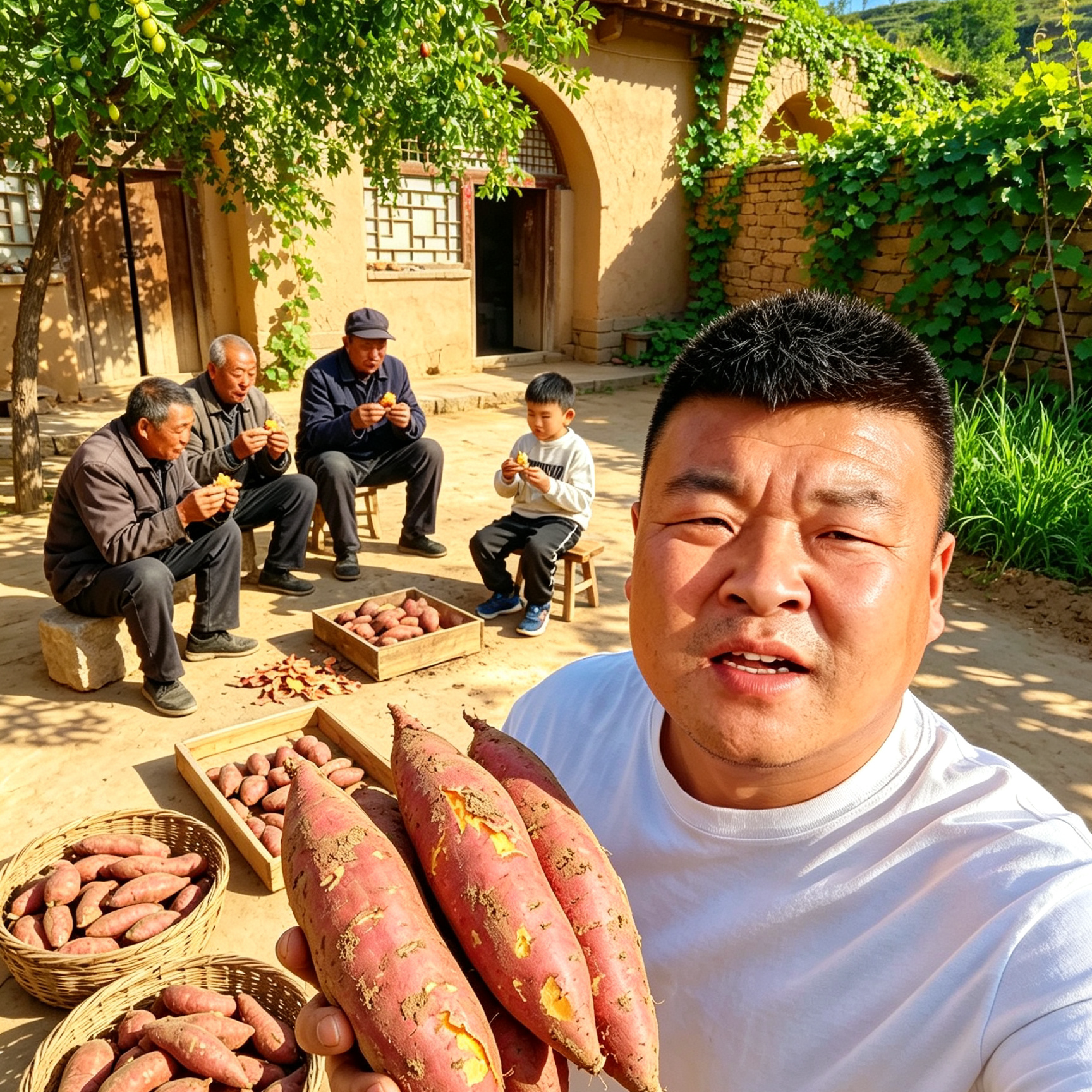 陕北农家山地自种红薯新鲜现挖番薯