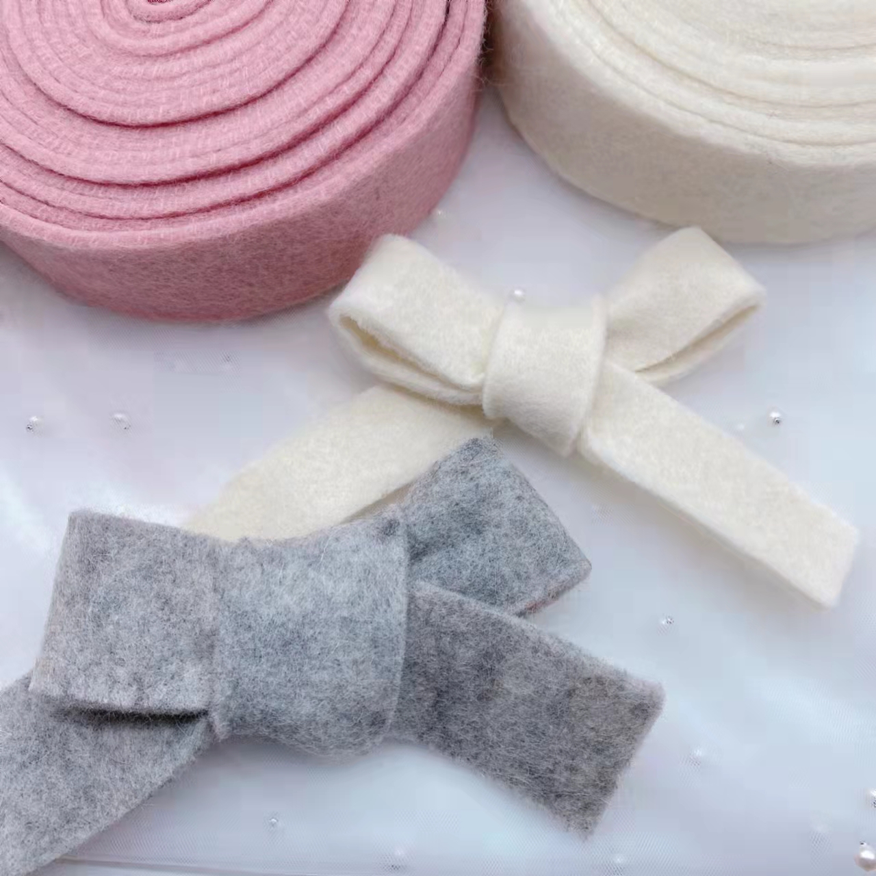 圣诞节毛毡蝴蝶结织带