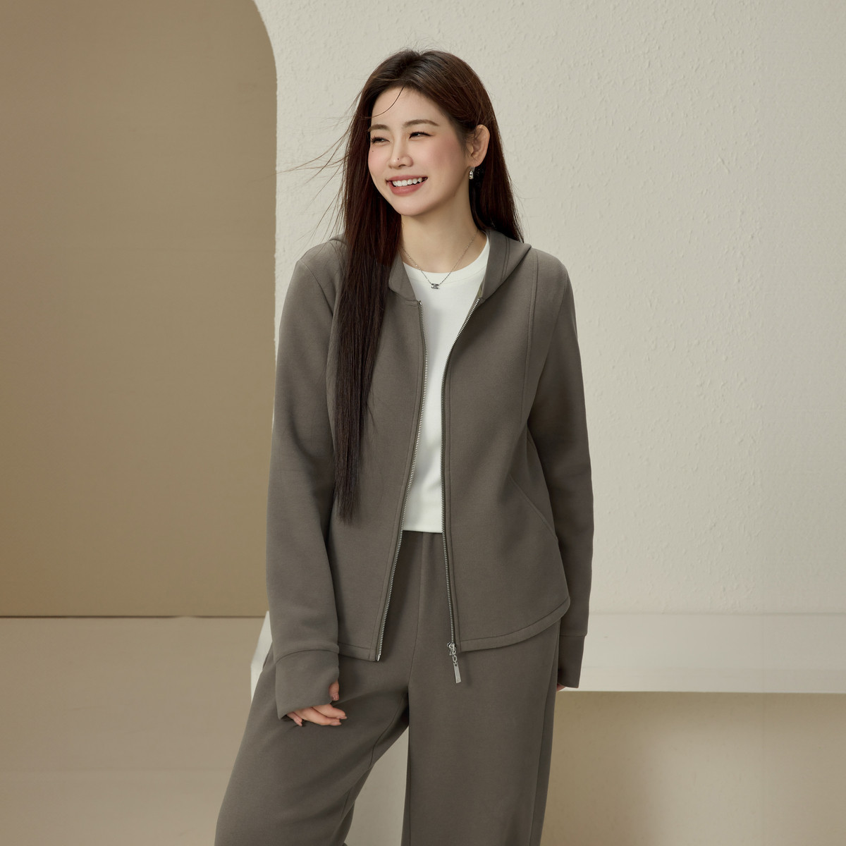 【慵懒松弛感冬日套装】纤莉秀大码女装舒适两件套胖mm2025春新款