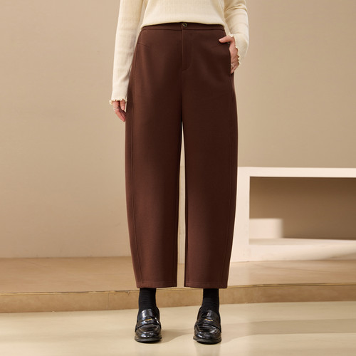 【弯刀裤】纤莉秀大码女装简约休闲百搭显瘦裤子胖mm2025冬装新款