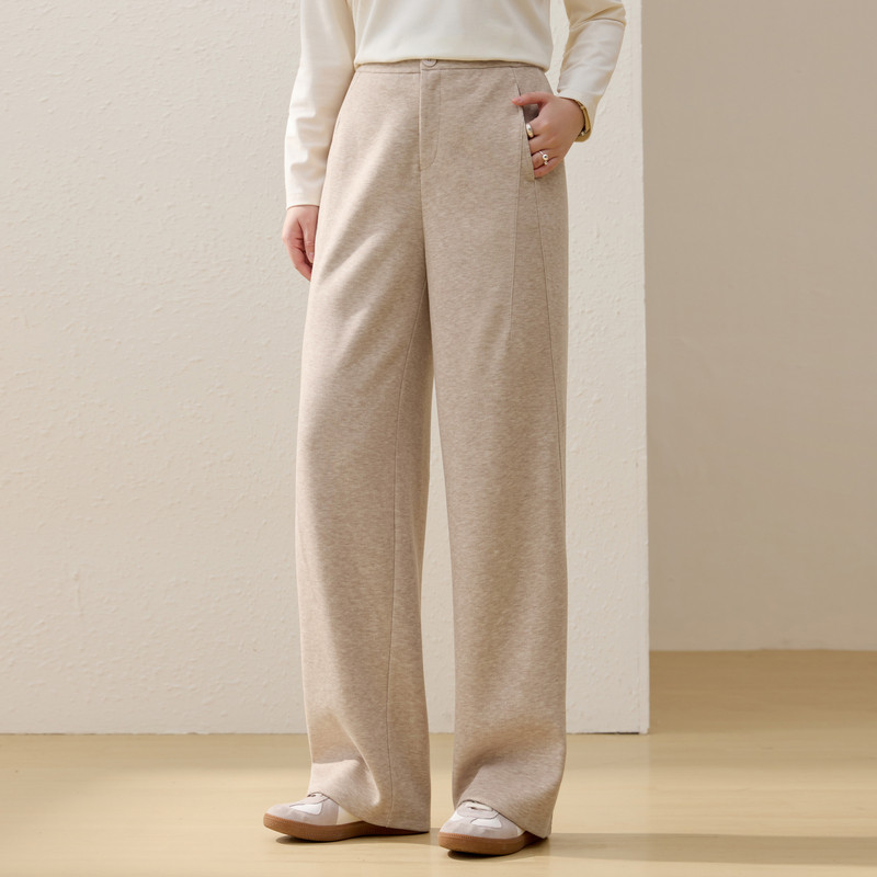 【舒适糯米裤】纤莉秀大码女装慵懒松紧后腰裤子胖mm2026春装新款