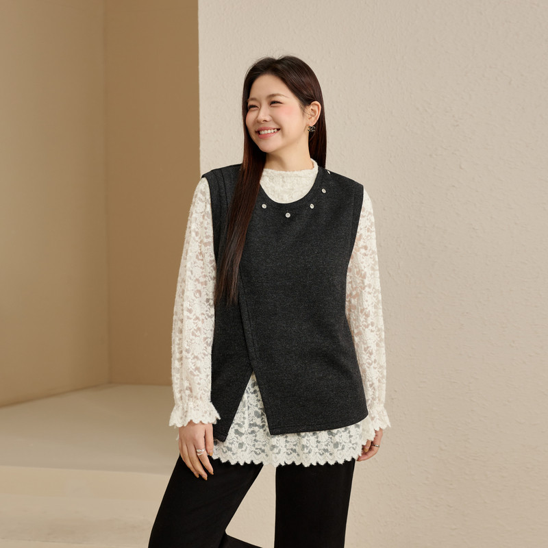 【韩系叠穿百搭马甲】纤莉秀大码女装时尚圆领外搭胖mm2025冬新款,女装/女士精品,大码内搭,淘宝优惠券,粉丝福利购,淘宝优惠卷