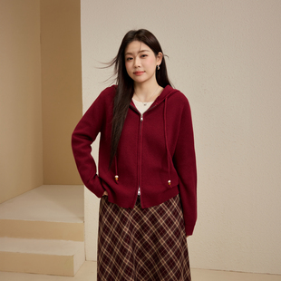 【追风日记】双头拉链连帽软糯不扎毛衣纤莉秀大码女装胖mm冬新款