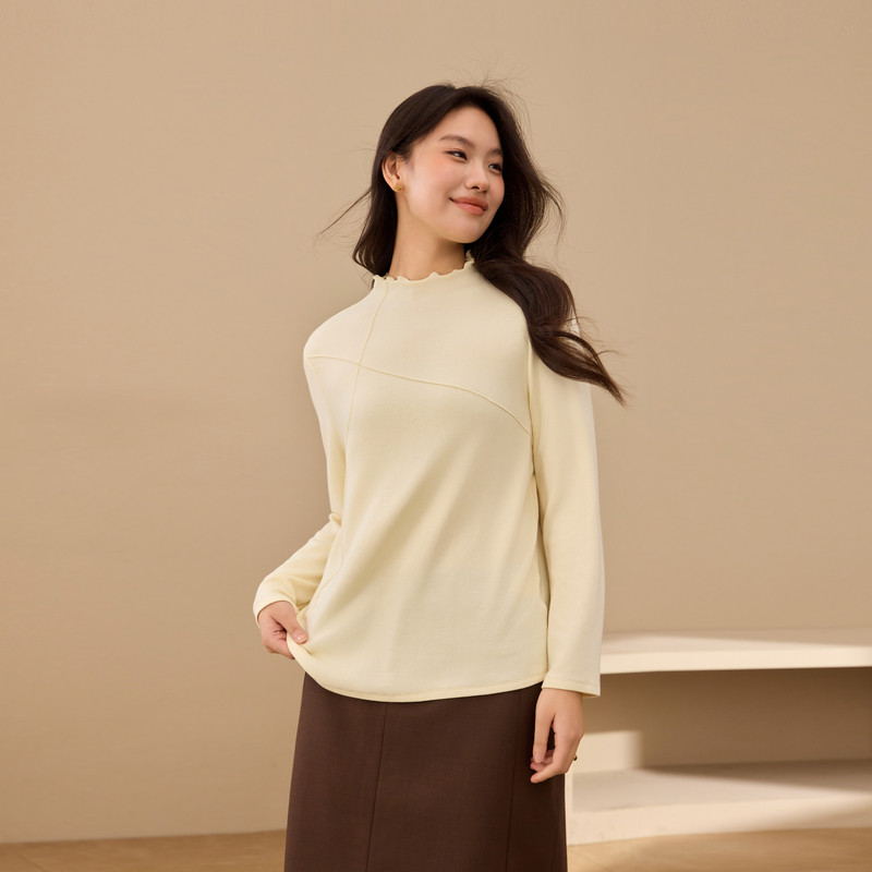 【木耳边半高领针织衫】纤莉秀大码女装内搭上衣胖mm2025冬装新款,女装/女士精品,大码内搭,淘宝优惠券,粉丝福利购,淘宝优惠卷