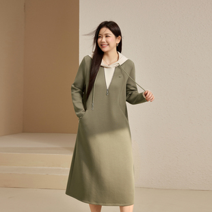 【假两件运动风连衣裙】纤莉秀大码女装休闲宽松裙子胖mm冬装新款