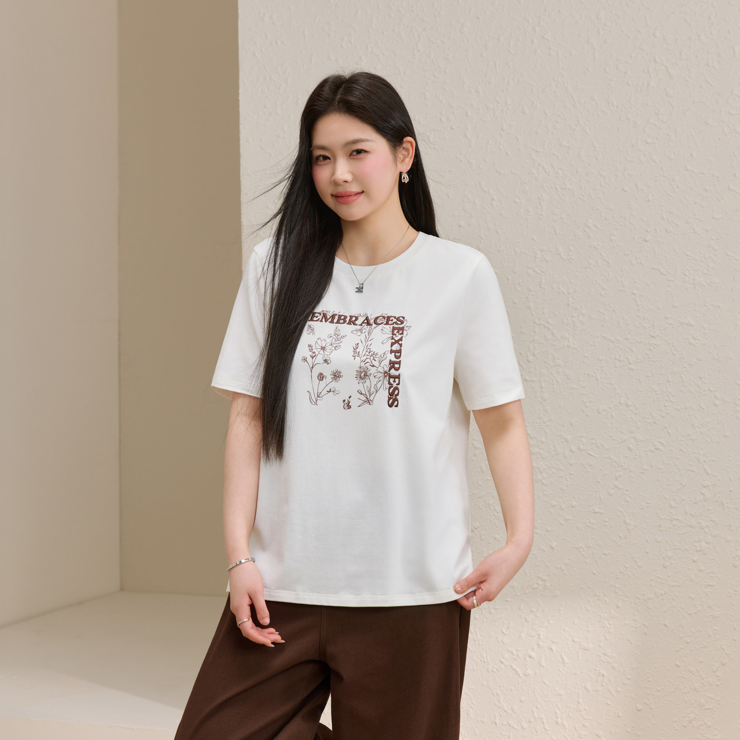 【花序信笺】复古花卉印花棉感T恤纤莉秀大码女装胖mm2026夏新款
