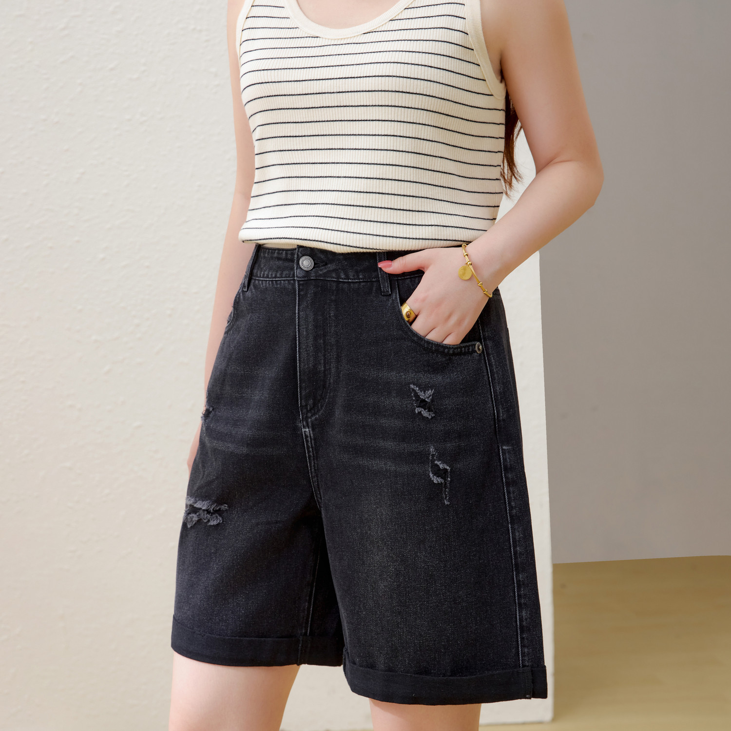 【遮肉神裤】美式复古牛仔短裤女纤莉秀大码女装胖mm2026夏装新款