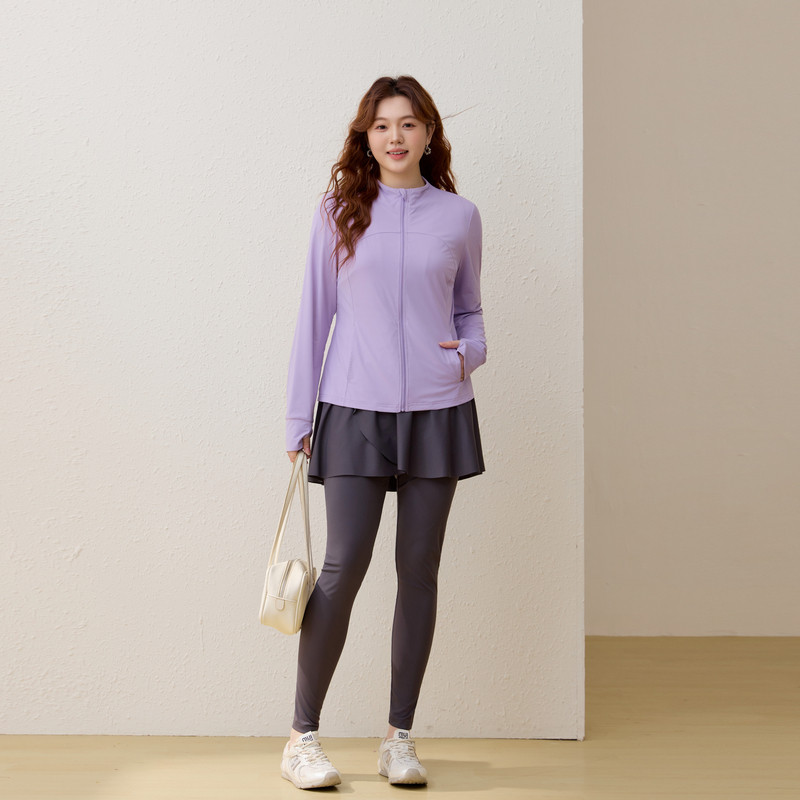 【户外防晒套装】纤莉秀大码女装运动健身两件套胖mm2026春装新款