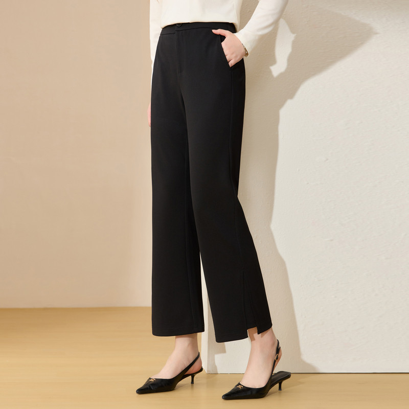【通勤气质微喇裤】纤莉秀大码女装时尚简约裤子胖mm2026春装新款