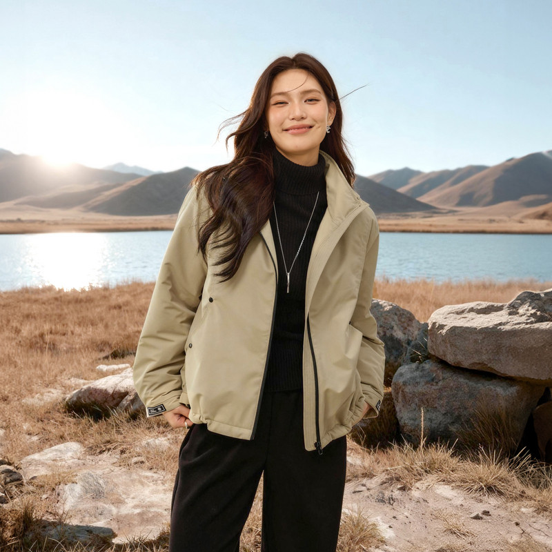 【连帽百搭保暖棉服】纤莉秀大码女装时尚简约外套胖mm2025冬新款