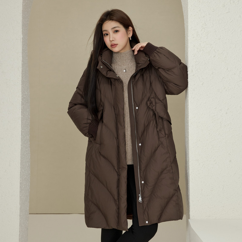 【90%鸭绒】纤莉秀大码女装百搭双头拉链保暖羽绒服胖mm冬装新款