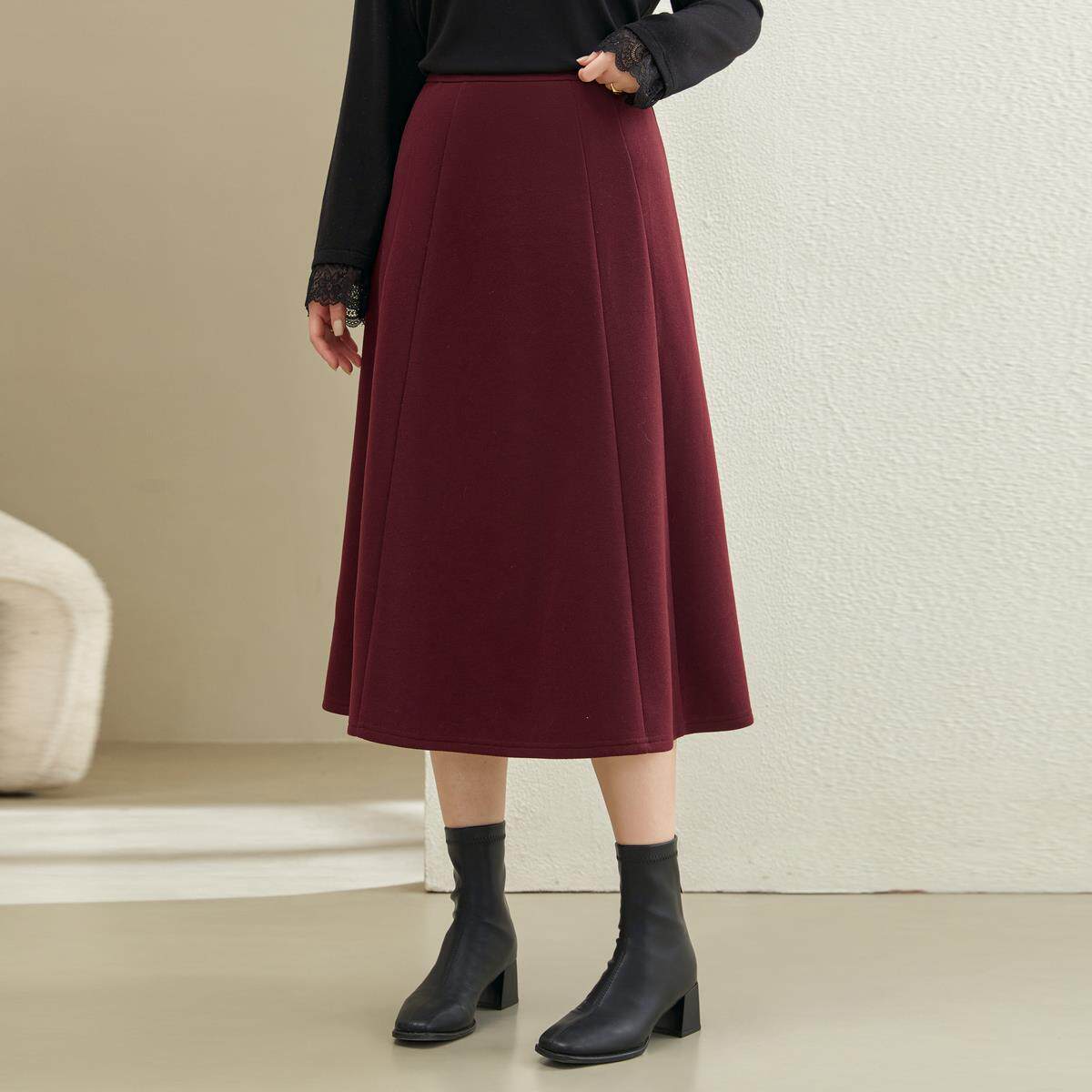 纤莉秀大码女装通勤简约垂感显瘦遮胯A字半身裙胖mm2025春装新款