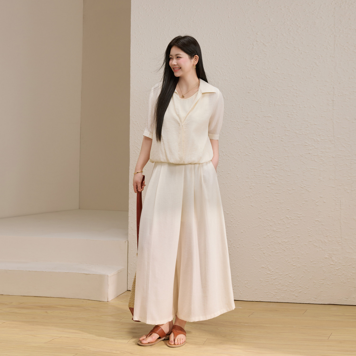【亚麻套装】慵懒松弛感气质套装纤莉秀大码女装胖mm2026夏新款