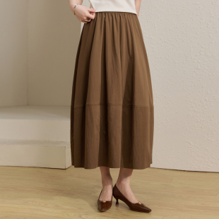 【花苞裙】海屿微光垂感松紧腰半身裙纤莉秀大码女装胖mm夏装新款