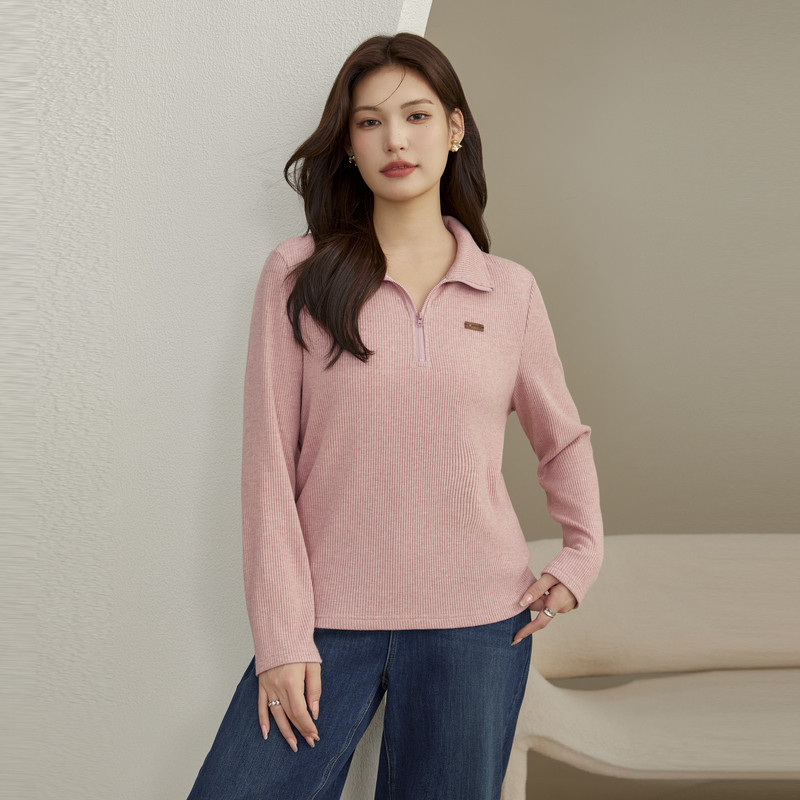 纤莉秀大码女装个性拉链领口针织衫显瘦遮胯短裤套装胖mm冬装新款