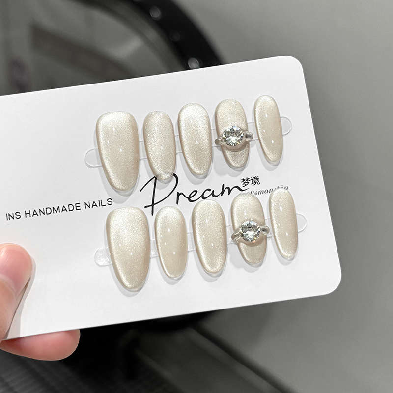 DREAM 克拉恋人猫眼纯手工美甲穿戴甲中长款高级秋冬简约指甲贴片