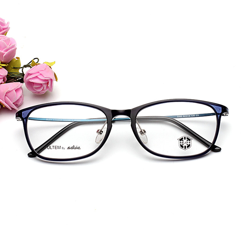 塑钢方形超轻眼镜近视女款复古带鼻托小脸钨钛细框潮配成品近视