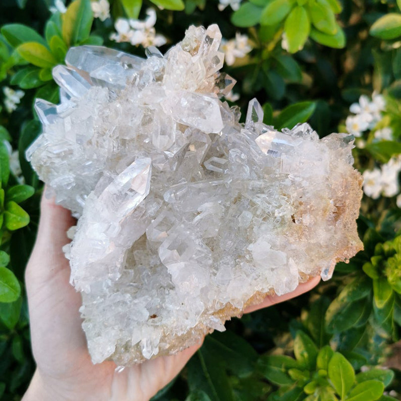 云泽 天然白水晶簇原石水晶书桌办公室居家店铺摆件