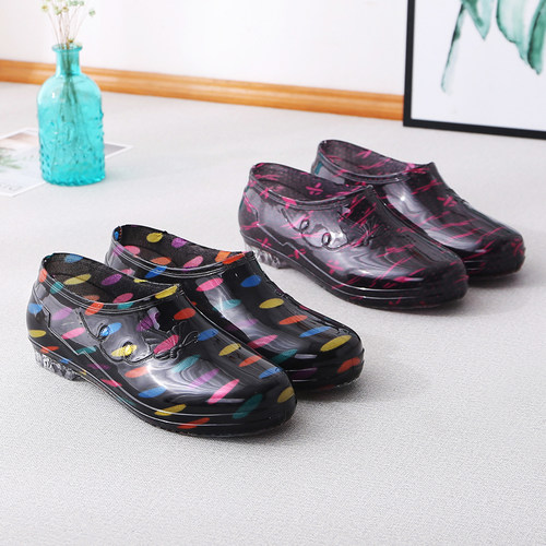 时尚元宝短筒雨鞋防水女士雨靴低帮防滑水靴水鞋保暖厨房洗车胶鞋