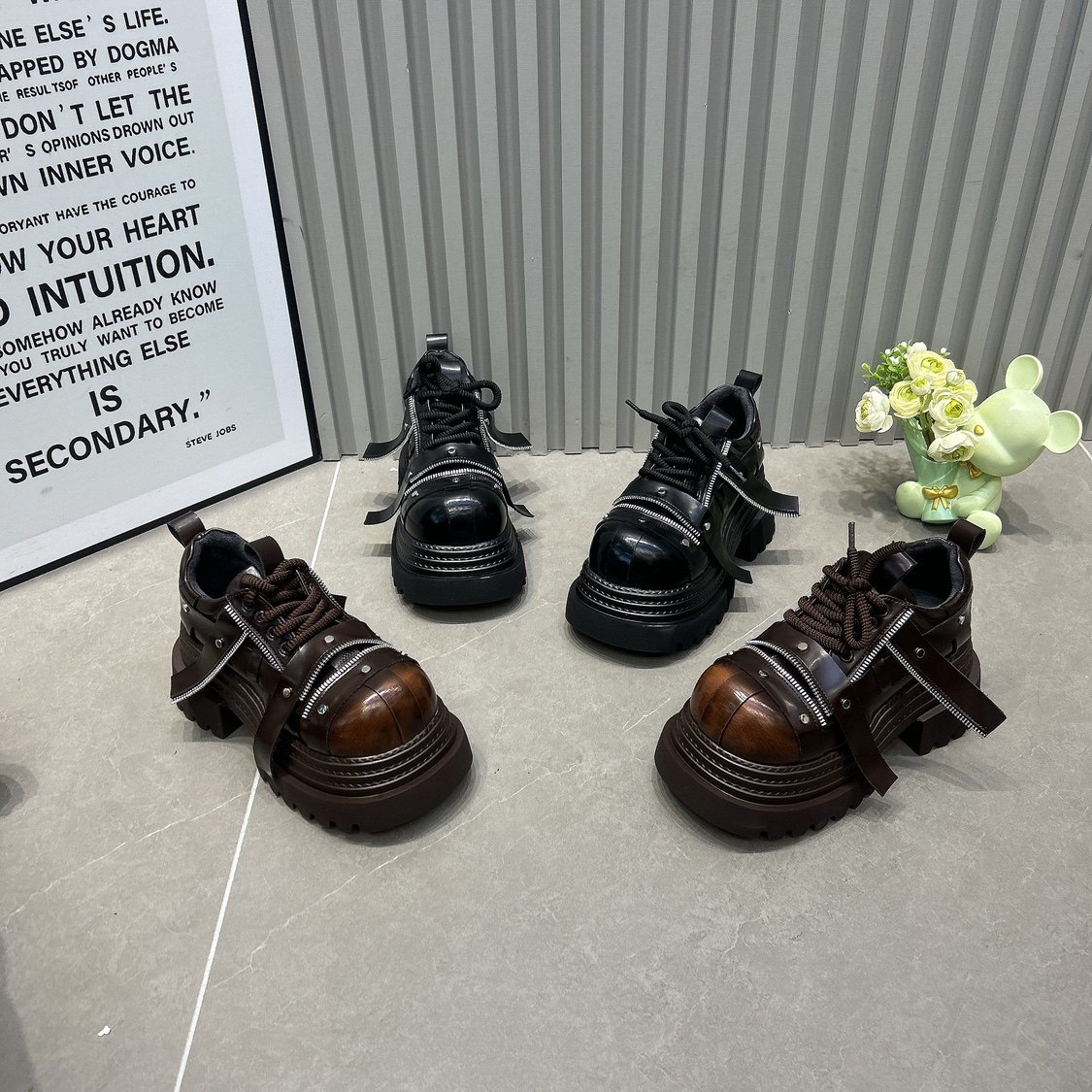 设计师款厚底松糕增高乐福鞋